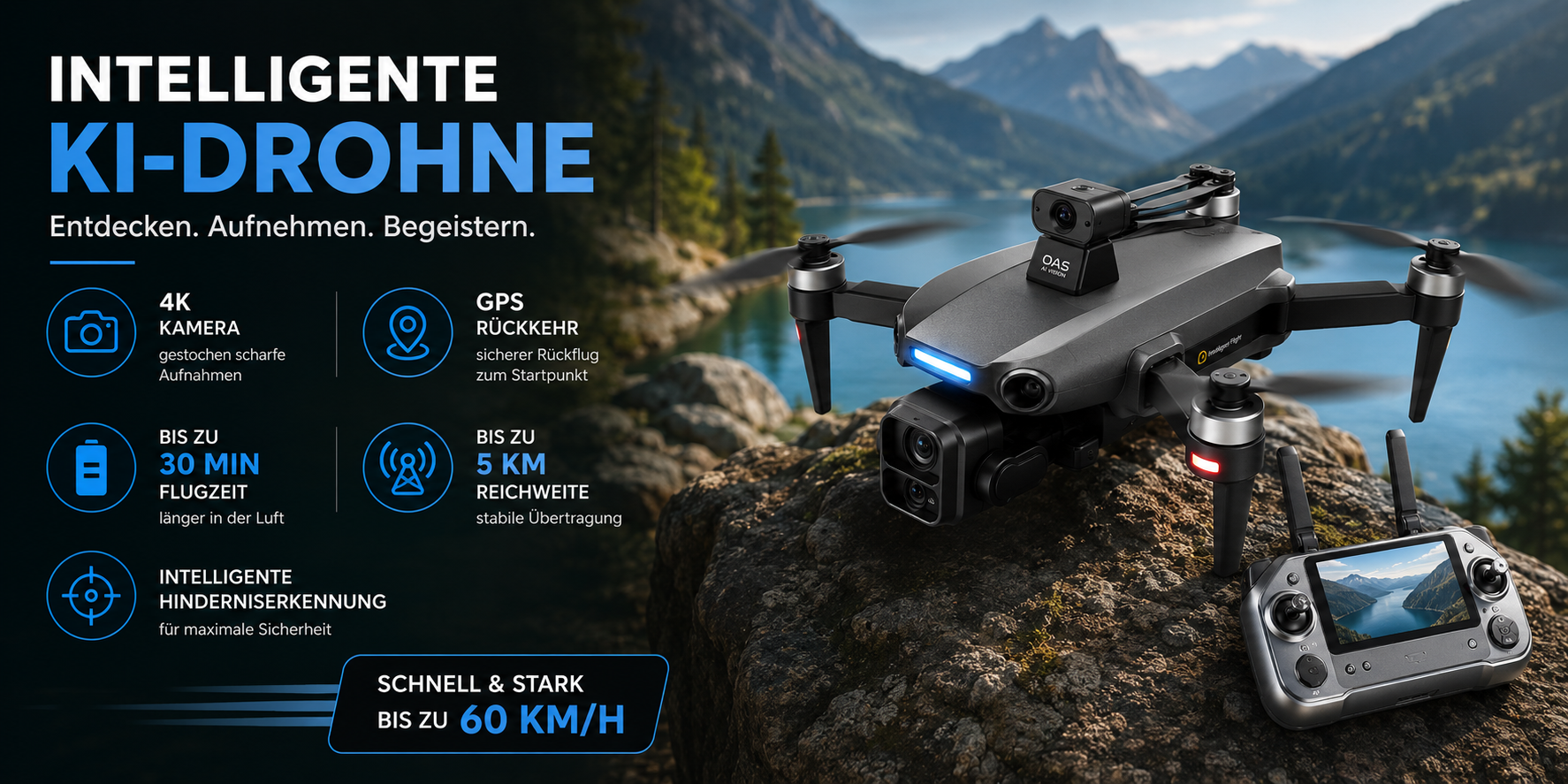 Outdoor Drohne am Bergsee