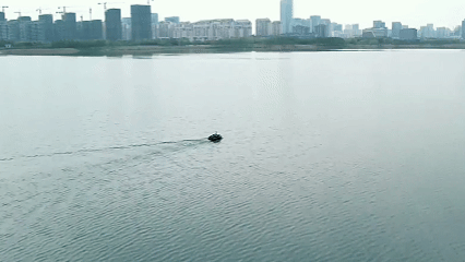 GPS-Futterboot auf dem Wasser